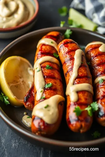 Grilled Sausages with Creamy Mayo Delight presentation