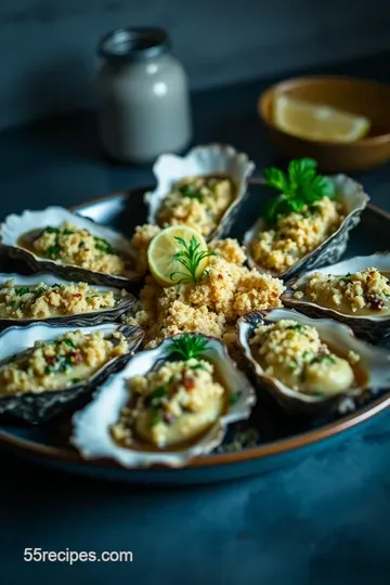 Heavenly Baked Stuffed Oysters with Garlic Herb Butter presentation