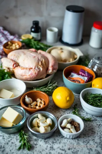 Herb-Roasted Cornish Game Hens with Garlic & Lemon ingredients