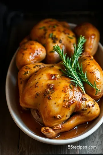 Herb-Roasted Cornish Game Hens with Garlic & Lemon presentation