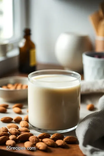 Homemade Silk Vanilla Almond Milk presentation