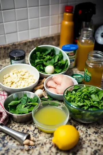 Lemon Spinach Ginger Chicken Soup ingredients