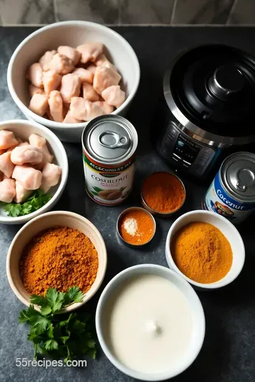Low FODMAP Instant Pot Chicken Curry ingredients