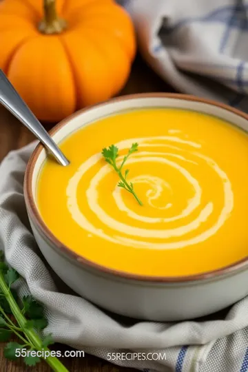 Creamy Pumpkin Beer Cheese Soup presentation