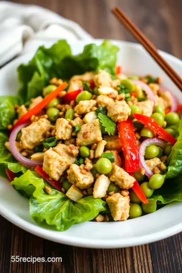 Thai Chicken Salad with Spicy Peanut Dressing presentation