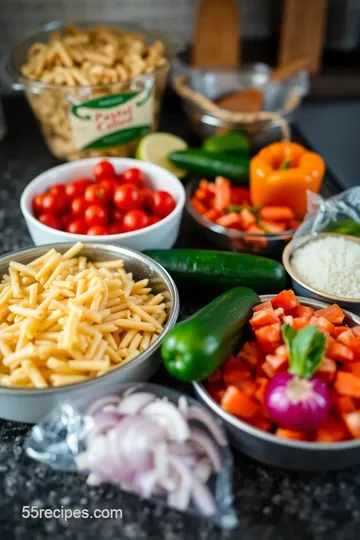 Dairy-Free Pasta Salad ingredients