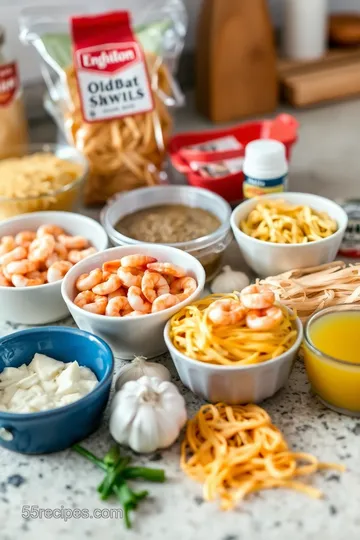 Old Bay Shrimp and Linguine ingredients