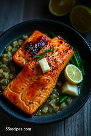 Perfectly Pan-Seared Coho Salmon with Lemon-Dill Butter presentation