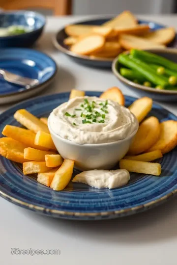 Creamy Quick Dairy-Free French Onion Dip presentation