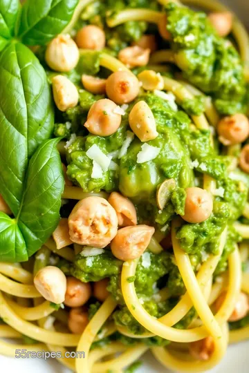 Pesto Langostino Zucchini Pasta presentation