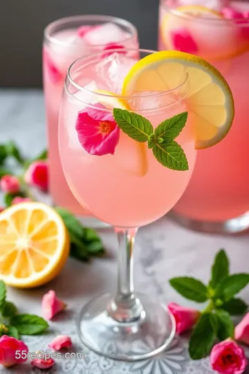 Refreshing Rose Lemonade presentation