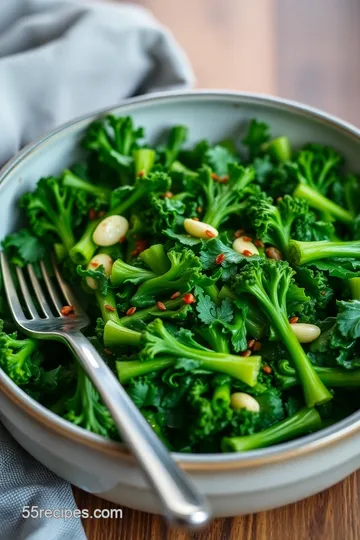 Sautéed Broccoli Rabe with Garlic and Chili Flakes presentation