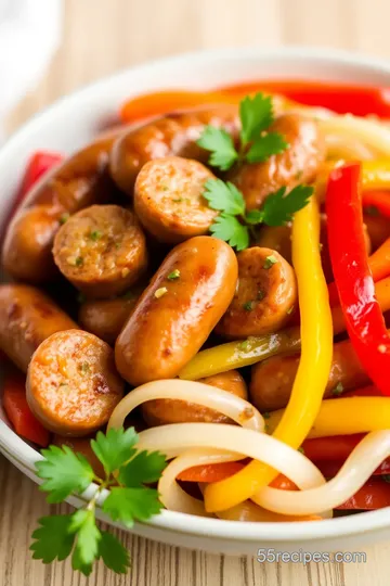 Sautéed Italian Sausage with Flavorful Peppers presentation