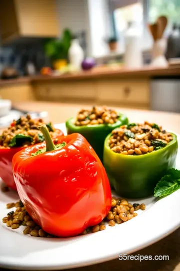 Savory Lentil and Spinach Stuffed Peppers – Alpha Gal Approved! steps