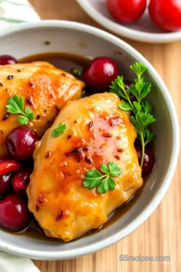 Gran Marnier Cherry Glazed Chicken presentation