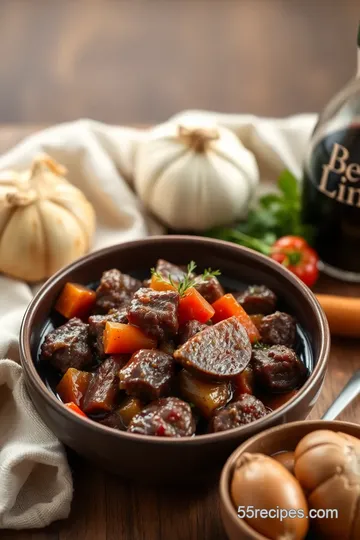 Hearty Simmered Beef Stew with Red Wine & Veggies ingredients