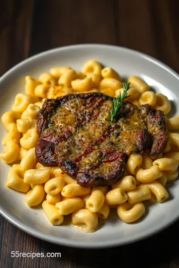 Sizzling Steak with Creamy Mac & Cheese: A Comfort Food Classic presentation