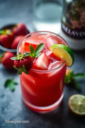 Sizzling Strawberry Bliss: The Spicy Strawberry Margarita presentation