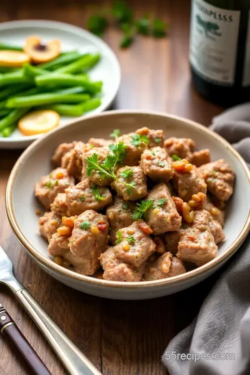 Slow Cooked Pork Rillettes with Wine presentation