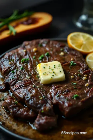 Succulent Shell Steak with Garlic Herb Butter presentation