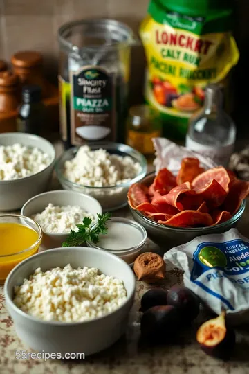 Sweet and Savory Prosciutto Fig Pizza ingredients