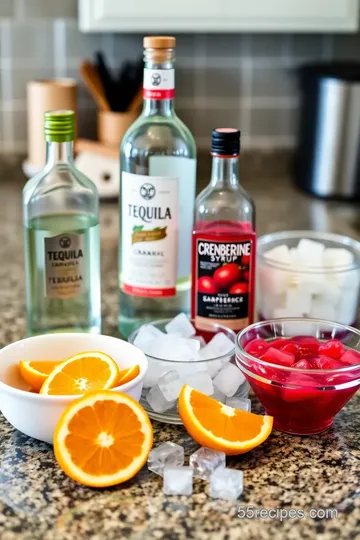 Tequila Sunrise with a Cranberry Twist ingredients