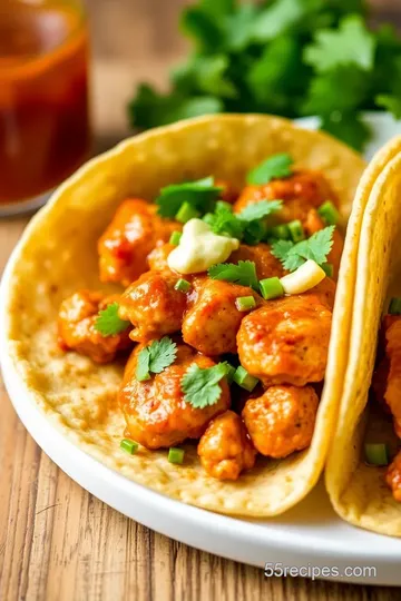 Spicy Valentina Sauce Chicken Tacos presentation