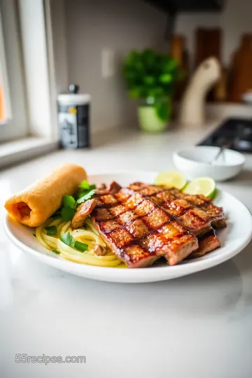 Vietnam Pho Saigon Grilled Steak with Egg Roll steps