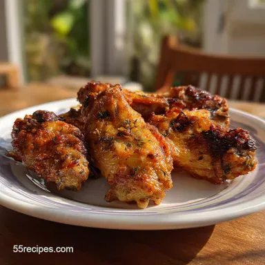 Air Fryer Hot Wings Recipe - Crispy with Buffalo Glaze Recipe Card