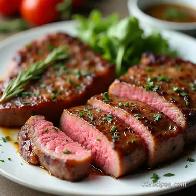 Juicy Air Fryer Sirloin Steak Medium Rare Perfection