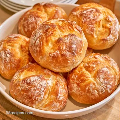 German Dinner Rolls: Shattering Crust Recipe Card