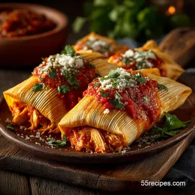 Authentic Homemade Chicken Tamales Pillowy Masa Red Chile Filling