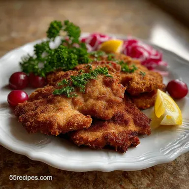 Authentic Wiener Schnitzel Recipe Traditional Wien: Crispy Veal Recipe Card