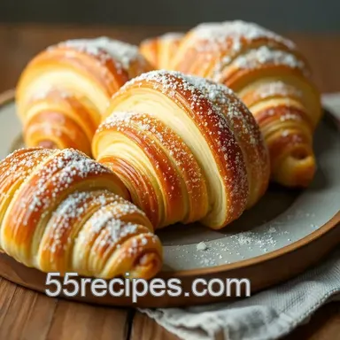 Heavenly Flaky Croissants with Swiss Butter presentation