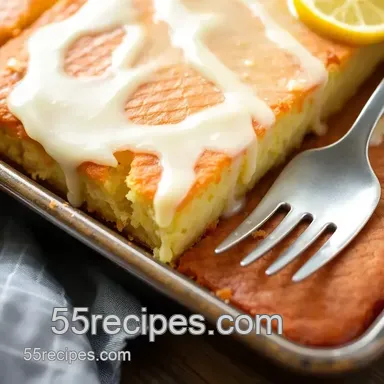 Bake Kefir Sheet Cake with Zesty Lemon Glaze presentation