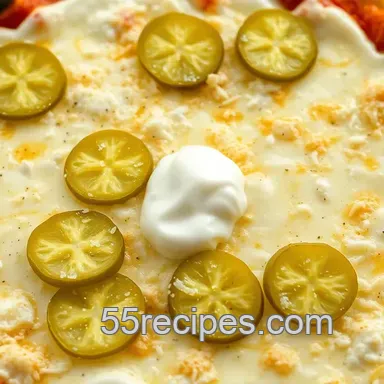My Family' s Favorite Bake Pickle Pie Pizza with Creamy Delight