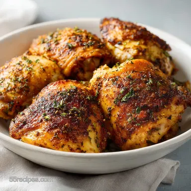 Baked Chicken Thighs at 425 for 40 Min Recipe Card