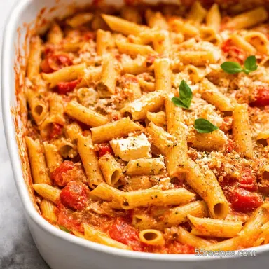 Viral Baked Tomato Feta Pasta Easiest Recipe EVER Recipe Card