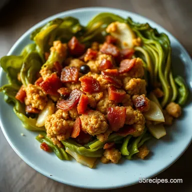 Southern Fried Cabbage with Bacon: Bangers & Mash's Best Mate! Recipe Card