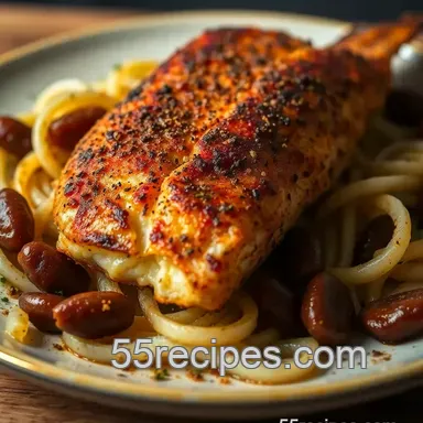Bayou Blackened Grouper presentation