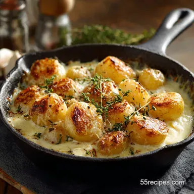 Melting Potatoes: Ultra-Creamy Thyme Garlic Recipe Recipe Card