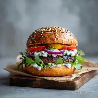 Black and Blue Burger Recipe for 4 Servings
