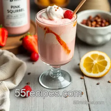 Delicious Blend Ice Cream Pink Squirrel Cocktail: A Cozy Retro Treat Recipe Card