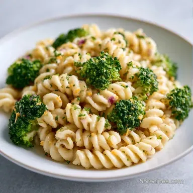 Broccoli Cheddar Pasta Salad Meal Prep Recipe Card