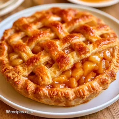Brown Sugar Apple Pie for 8 Servings Recipe Card