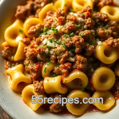 Delicious Cheesesteak Tortellini in Rich Provolone Sauce Recipe: A Family Favorite Recipe Card