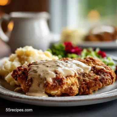 Chicken Fried Steak Gravy Recipe for 4 Servings Recipe Card