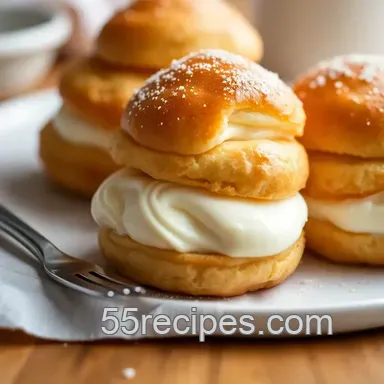 Classic Cream-Filled Profiteroles with Chocolate Sauce (A Choux-In Thing!) presentation