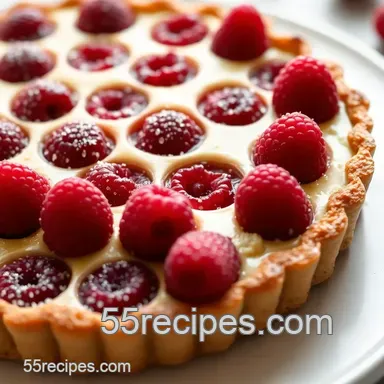 Classic Frangipane Tart with Raspberry Jam presentation