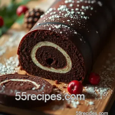 Classic French Buche de Noel Recipe: A Festive Chocolate Yule Log Recipe Card